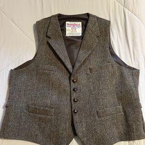 Harris Tweed waistcoat (vest) with FULL tweed (not silk backing) (46chest)